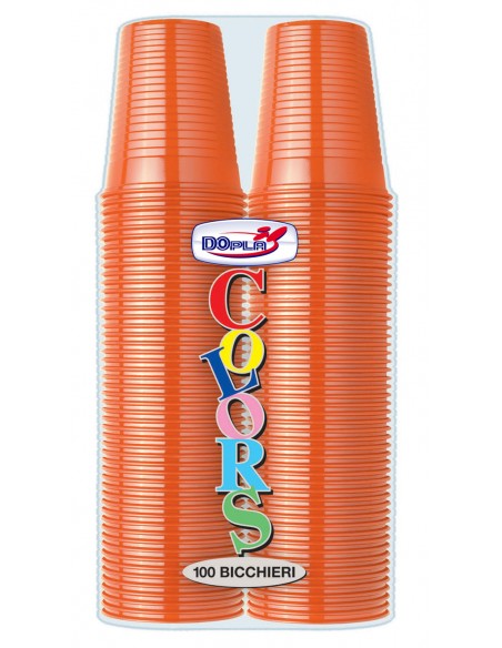 BICCHIERI 200CC ARANCIO 100PZ