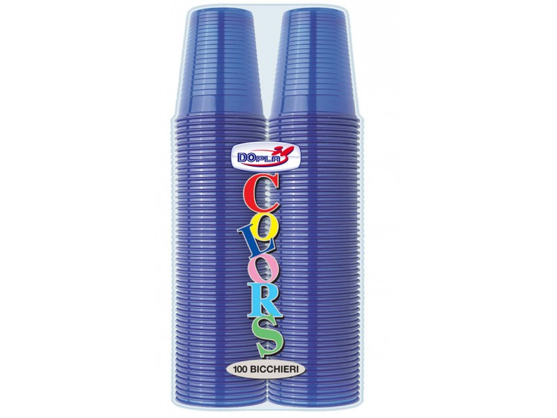 BICCHIERI 200CC BLU 100PZ