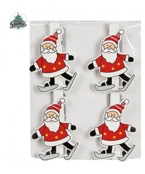 BLISTER 4 BABBO NATALE 4.5 CM CON MORSETTO 2