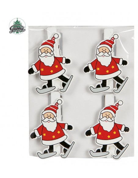 BLISTER 4 BABBO NATALE 4.5 CM CON MORSETTO