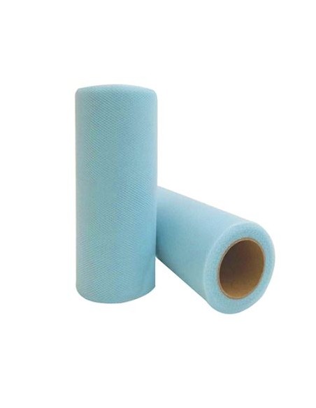 BOBINA TULLE CM 25X100MT AZZURRO