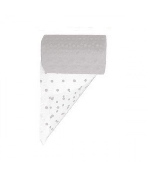 BOBINA TULLE POIS CM 12.5X25MT BIANCO 2