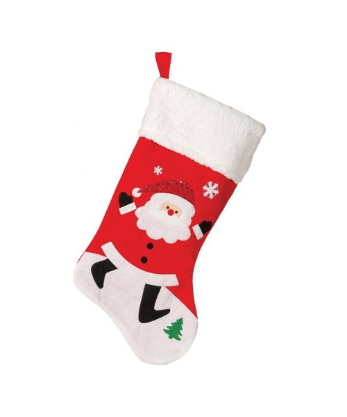 CALZA BABBO NATALE CON BORDO PELUCHE 40CM. 2