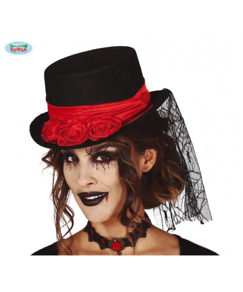 CILINDRO VAMPIRA IN FELTRO E PIZZO 2