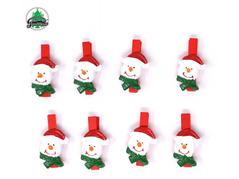 CONF. 8 MOLLETTINE PUPAZZO NEVE 3 CM