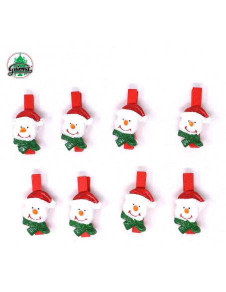 CONF. 8 MOLLETTINE PUPAZZO NEVE 3 CM